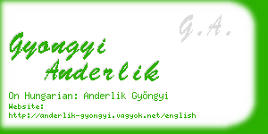 gyongyi anderlik business card